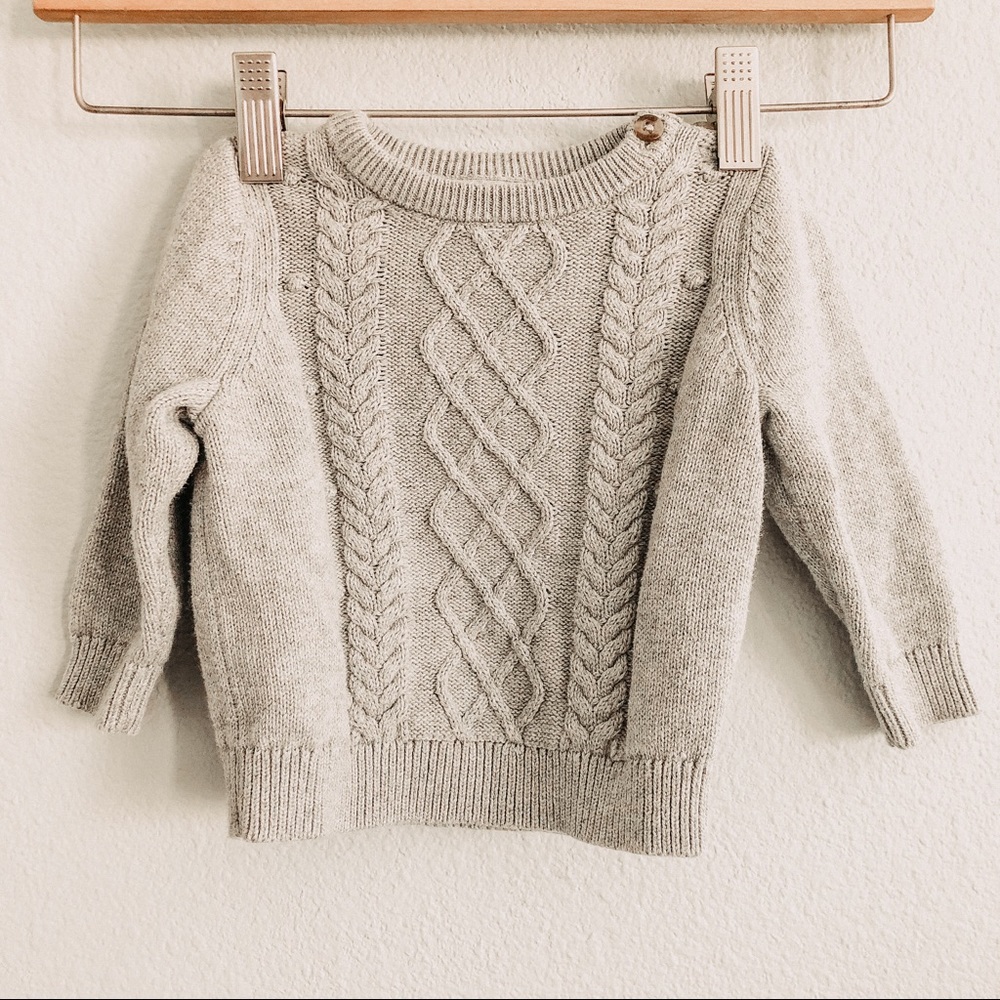 Baby Cat & Jack Grey Knit Sweater. Size 3-6m. *UNISEX*